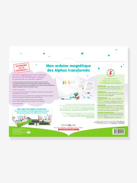 Coffret Mon Ardoise Magnétique des Alphas Transformés - RÉCRÉALIRE blanc et vert 4 - vertbaudet enfant 