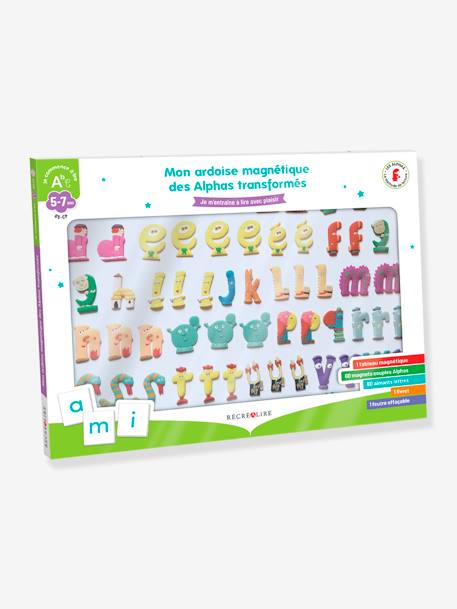 Coffret Mon Ardoise Magnétique des Alphas Transformés - RÉCRÉALIRE blanc et vert 1 - vertbaudet enfant 