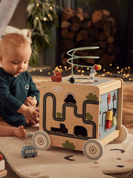 Cube d'activités à tirer EN VOITURE SIMON en bois FSC® multicolore 2 - vertbaudet enfant 