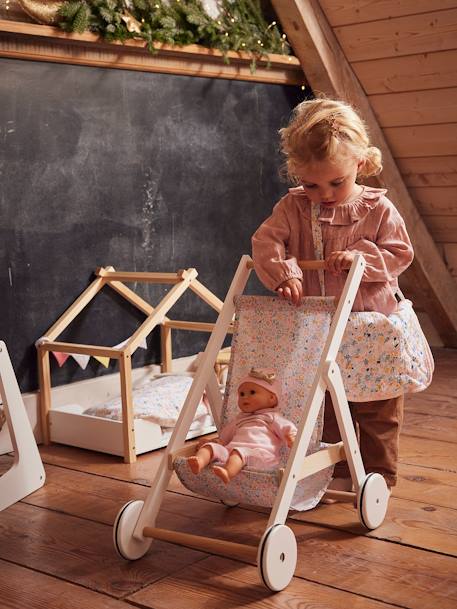 Lit cabane poupon en bois FSC® multicolore 2 - vertbaudet enfant 