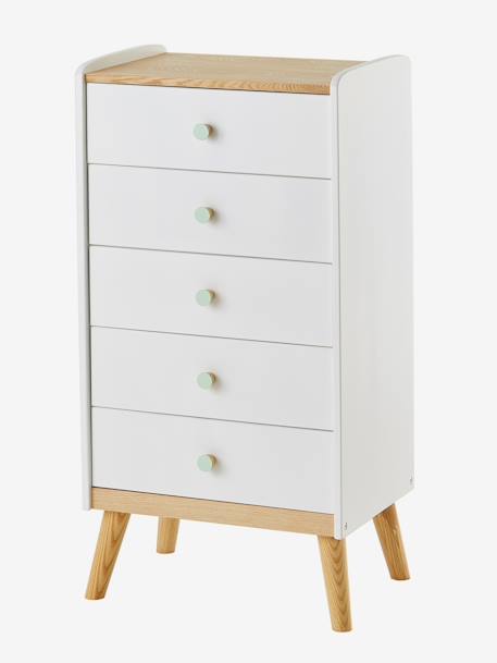 Commode semainier avec poignées personnalisables LIGNE CONFETTI blanc 1 - vertbaudet enfant 