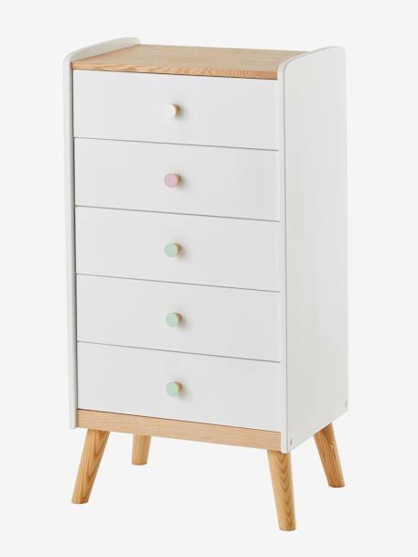 Commode semainier avec poignées personnalisables LIGNE CONFETTI blanc 2 - vertbaudet enfant 