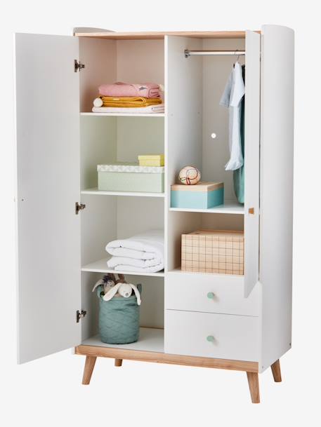 Armoire 2 portes LIGNE CONFETTI blanc+Vert 2 - vertbaudet enfant 