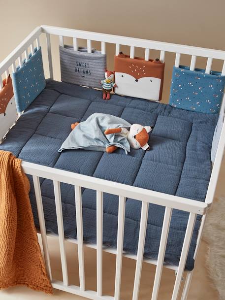 Tour de lit pare-chocs BABY FOX bleu / multicolore 2 - vertbaudet enfant 