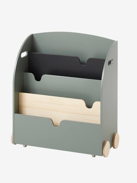 Etagère pour livres à roulettes LIGNE SCHOOL blanc+Rose+Vert 11 - vertbaudet enfant 