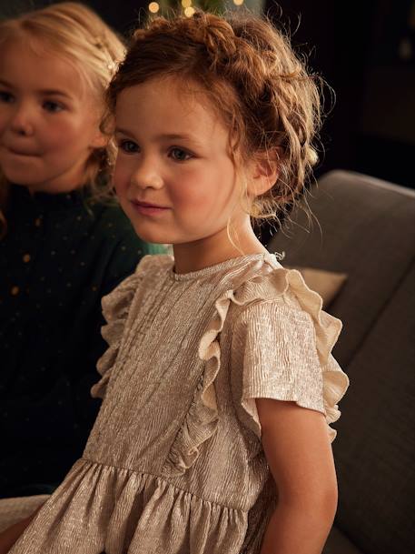 Robe de fête en tissu lamé fantaisie fille  - vertbaudet enfant