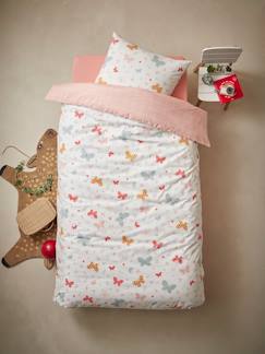 Parure couette enfant 100x135 avec oreiller - Couette enfant avec oreiller  Couette maternelle avec housse coton Rose Sauvage Rose