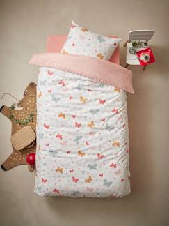 Parure housse de couette + taie d'oreiller essentiels enfant PAPILLONS  - vertbaudet enfant