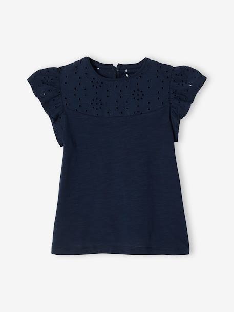 Fille-T-shirt fille avec détails broderie anglaise