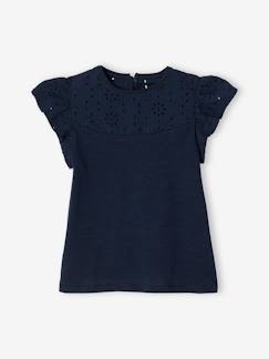 -T-shirt fille avec détails broderie anglaise