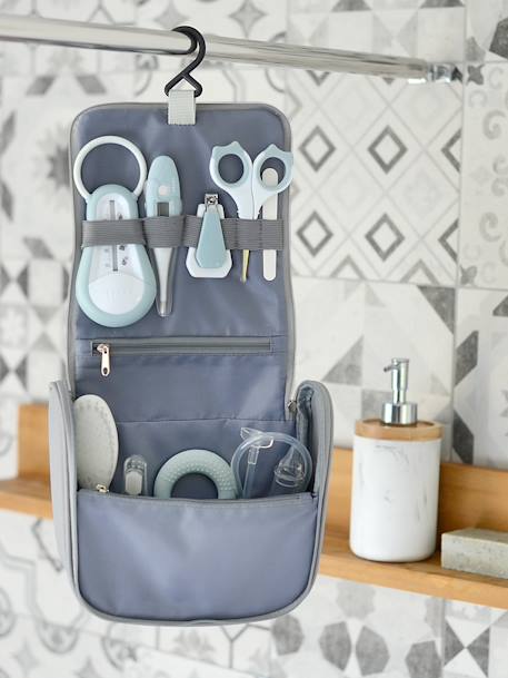 Trousse de toilette nomade 9 accessoires BEABA Green blue+Night blue+Old pink+Sage green 2 - vertbaudet enfant 