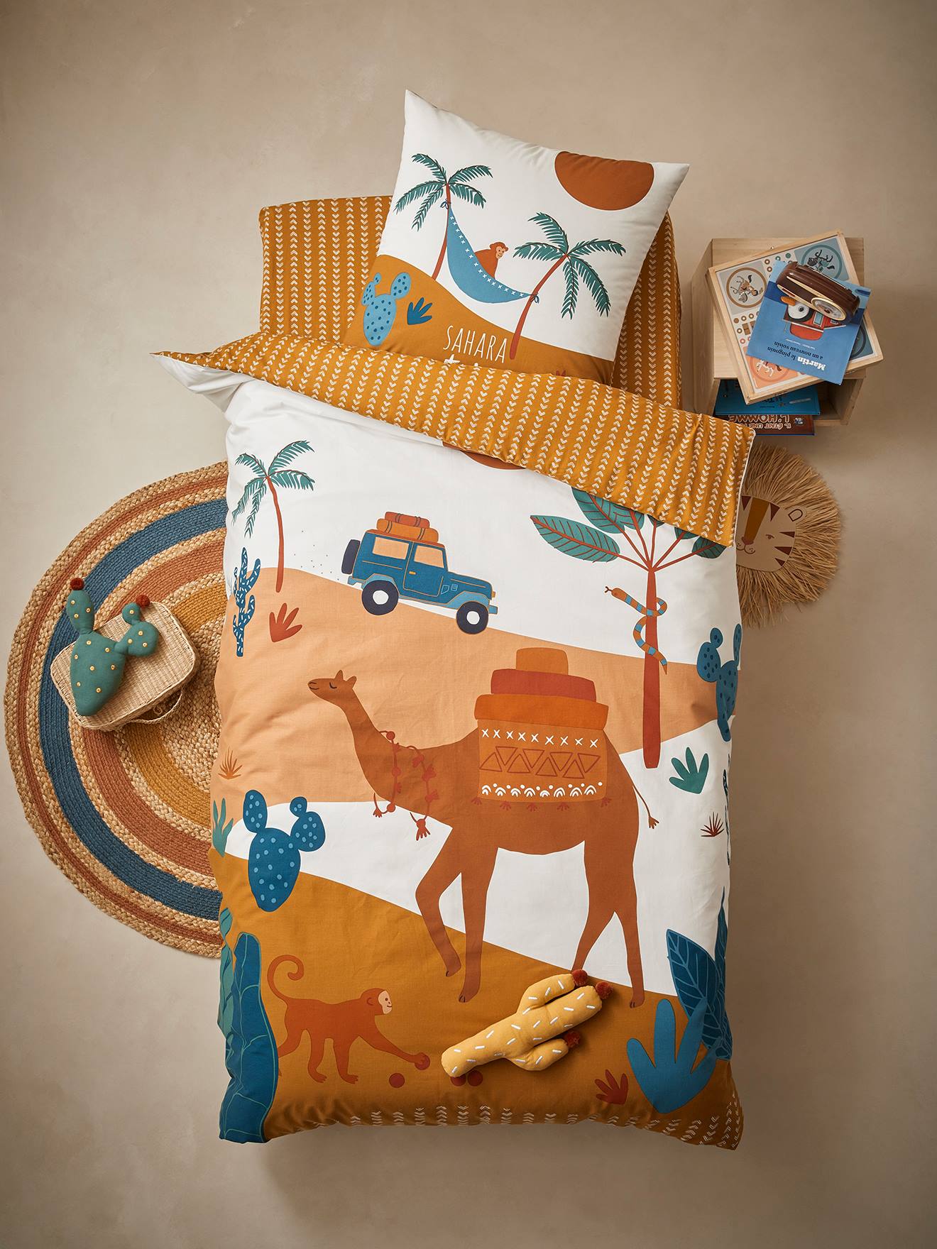 Parure housse de couette taie d oreiller enfant WILD SAHARA