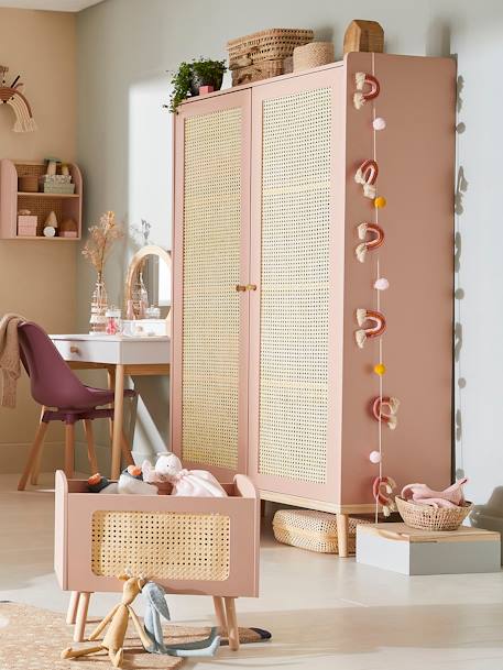 Armoire cannage LIGNE POÉSIE rose+vert 3 - vertbaudet enfant 