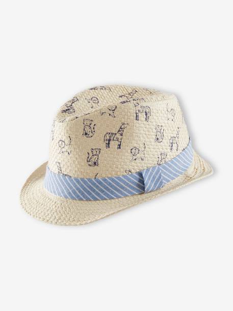 Bébé-Accessoires-Chapeau-Borsalino aspect paille garçon