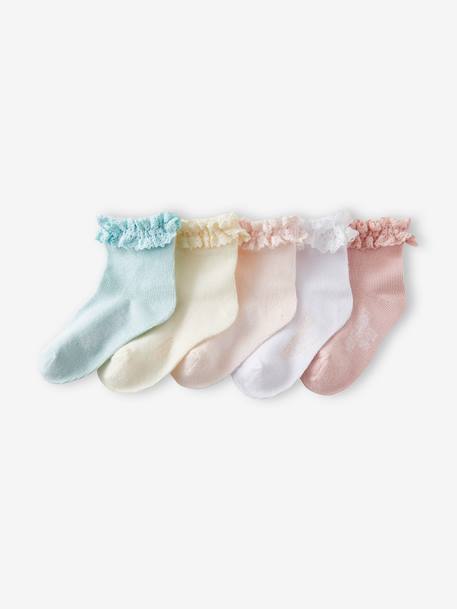 Chaussettes Coton Bio Bébé Fille Multicouleur - lot de 4 : Chaussettes et  collants . Besson Chaussures