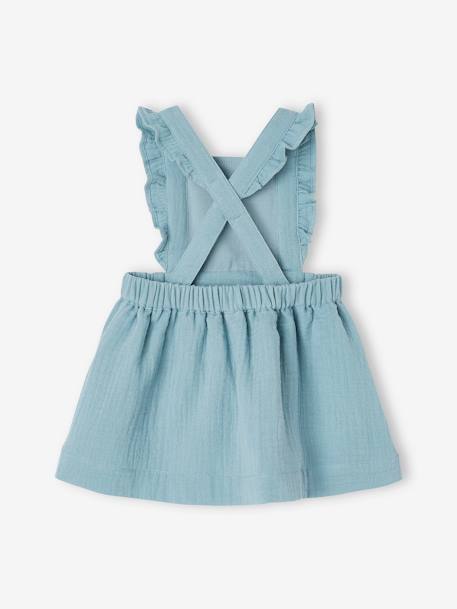 Robe-salopette en gaze de coton bébé caramel+lilas+vert céladon+vieux rose 10 - vertbaudet enfant 