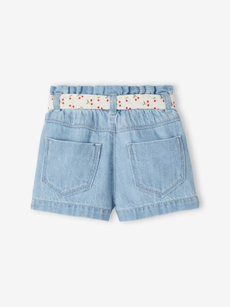 Short paperbag avec  ceinture bébé denim bleached 6 - vertbaudet enfant 