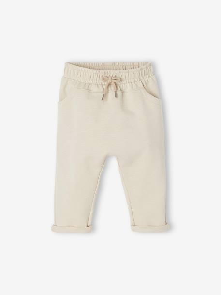 Pantalon molleton bébé garçon uni BASICS beige sable+bleu ardoise+bleu clair+brique+caramel+gris clair chiné+Marine grisé+tilleul foncé 1 - vertbaudet enfant 