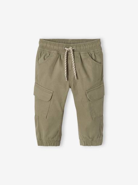 Pantalon battle bébé bleu jean+kaki 5 - vertbaudet enfant 