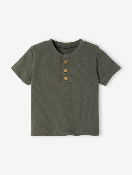 T-shirt tunisien nid d’abeille bébé camel+kaki 7 - vertbaudet enfant 