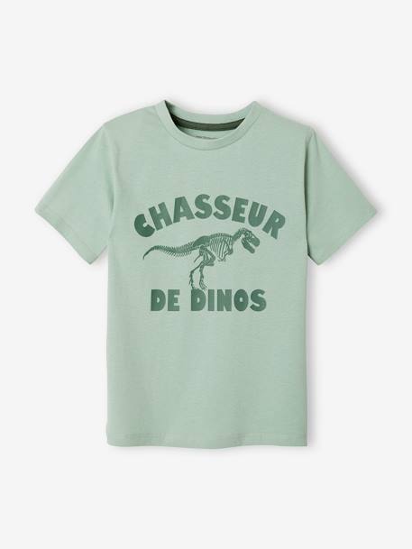 T-shirt imprimé Basics garçon manches courtes blanc+BLEU AQUA+bleu nuit+bleu roi+jaune+menthe+vert sauge 5 - vertbaudet enfant 