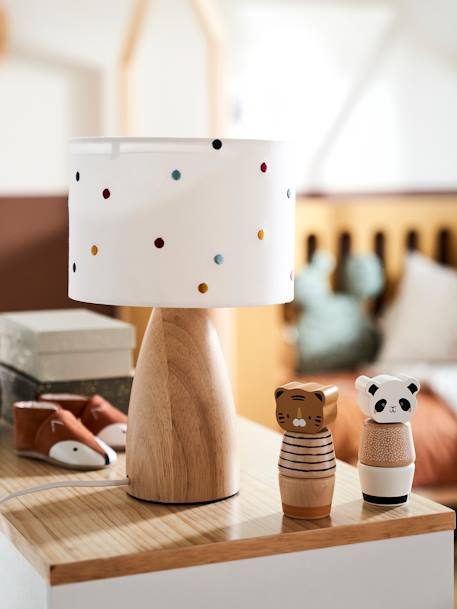 Lampe de chevet pois brodés beige / multicolore 5 - vertbaudet enfant 