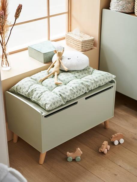 Coffre à jouets LIGNE CONFETTI blanc / bois+VERT 10 - vertbaudet enfant 