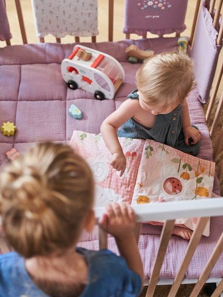 Grand livre d'éveil et marionnettes à doigts en velours PAYS ROSE multicolore 7 - vertbaudet enfant 