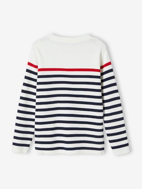 Pull marin garçon écru+Ivoire rayé rouge et marine+MARINE RAYE OCRE+vert 5 - vertbaudet enfant 