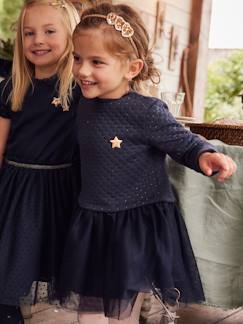 Robe de Noël fille bi-matière  - vertbaudet enfant