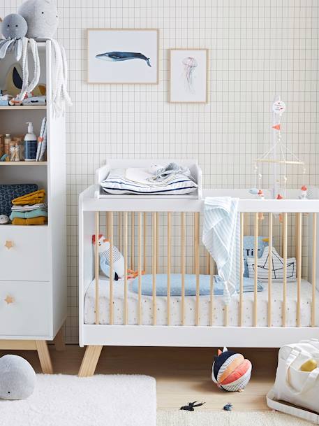 Plan à langer universel 52 cm pour lits bébé April blanc 1 - vertbaudet enfant 