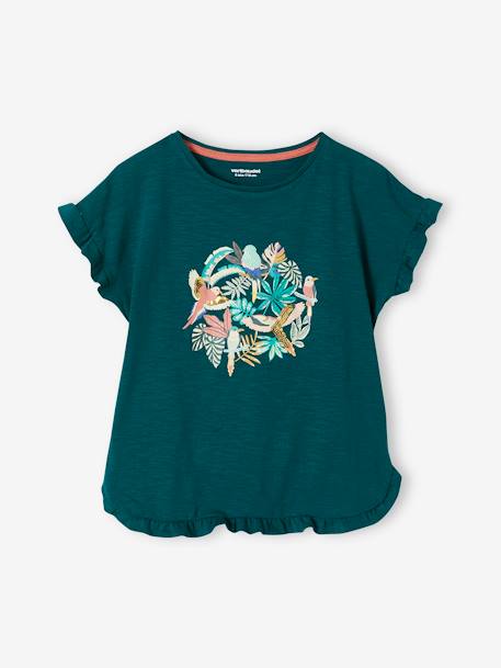 Tee-shirt volanté motif à sequins fille rose pâle+vert+vert d'eau+vieux rose 5 - vertbaudet enfant 