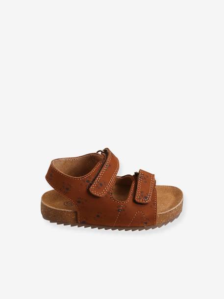 Sandales scratchées en cuir bébé garçon beige imprimé+marron+rouge 5 - vertbaudet enfant 