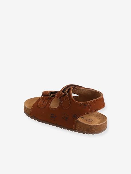 Sandales scratchées en cuir bébé garçon beige imprimé+marron+rouge 6 - vertbaudet enfant 