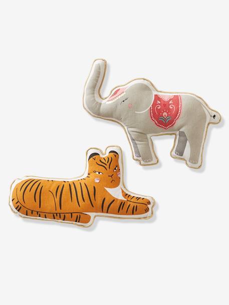 Lot de 2 coussins animaux EDEN INDIA multicolore 1 - vertbaudet enfant 