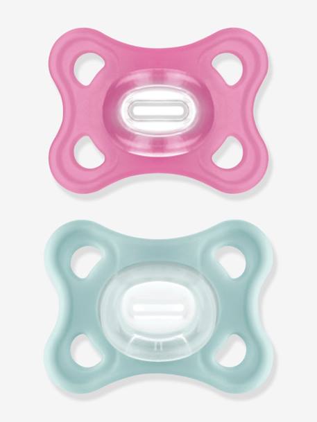 Lot de 2 sucettes 2-6 mois en silicone MAM Comfort Bleu + vert+Rose + vert 2 - vertbaudet enfant 