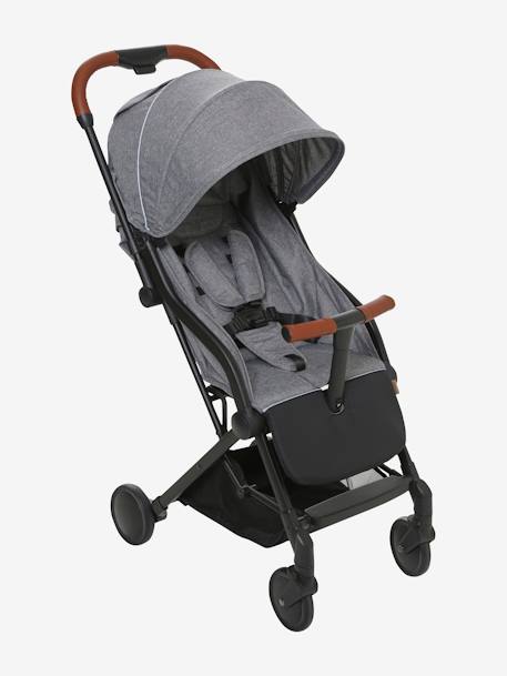 Poussette citadine vertbaudet Microcity gris chiné/noir+kaki chiné+noir mat 1 - vertbaudet enfant 