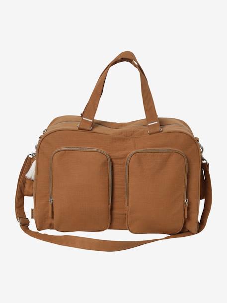 Sac à langer multipoches en gaze de coton Family L caramel 1 - vertbaudet enfant 