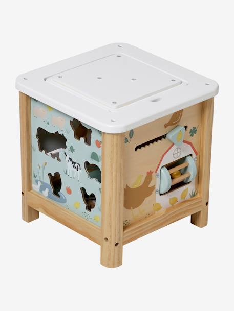 Grand cube d'activités en bois FSC® Beige LOVELY FARM+Les amis de la forêt+rose+Tanzanie 4 - vertbaudet enfant 