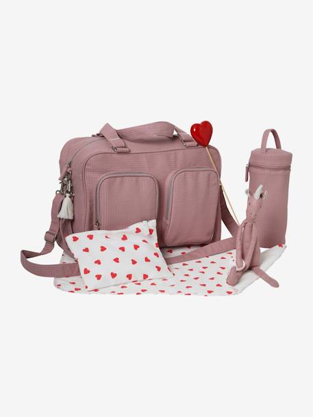 Sac à langer multipoches en coton nid d'abeille Family blush 3 - vertbaudet enfant 