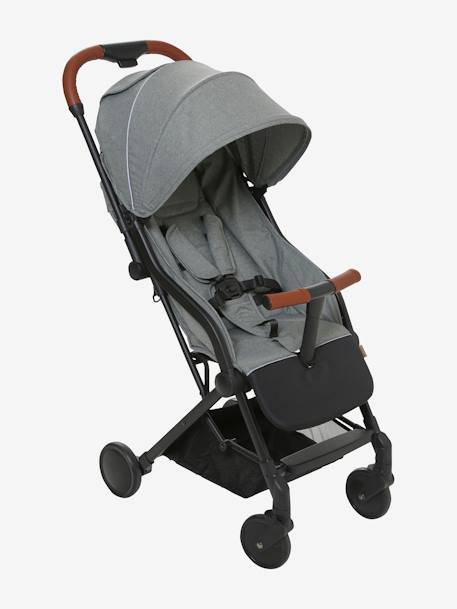 Poussette citadine vertbaudet Microcity gris chiné/noir+kaki chiné+noir mat 6 - vertbaudet enfant 