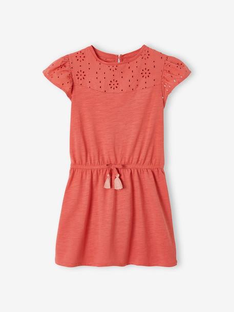 Robe fille détails en broderie anglaise blush foncé+mauve+rose pâle+vert d'eau 1 - vertbaudet enfant 