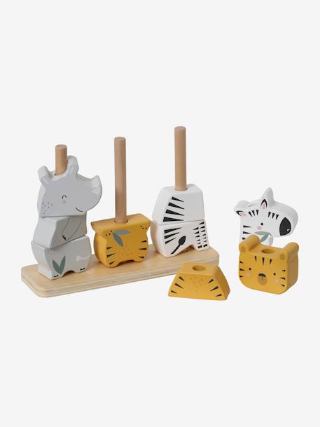 Animaux à empiler Jungle en bois FSC® Multicolore - JUNGLE 4 - vertbaudet enfant 