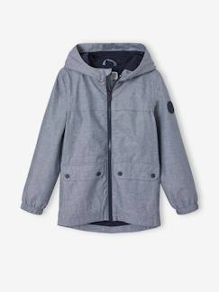 -Coupe-vent à capuche garçon en chambray déperlant