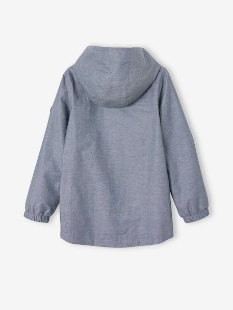 Coupe-vent à capuche garçon en chambray déperlant CHAMBRAY 3 - vertbaudet enfant 