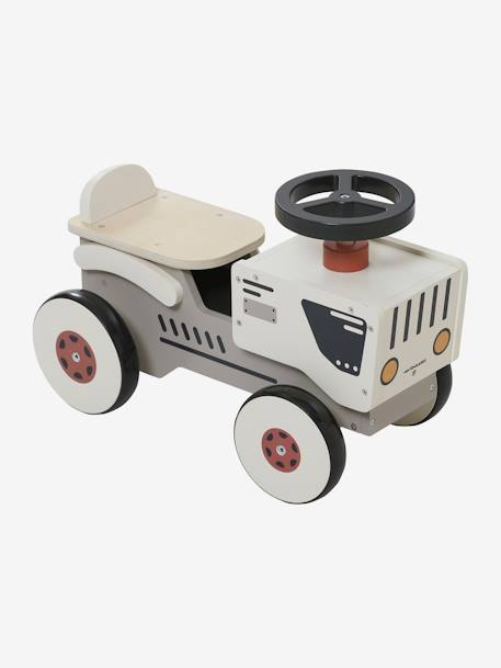 Porteur tracteur en bois FSC® GRIS CLAIR UNI 2 - vertbaudet enfant 