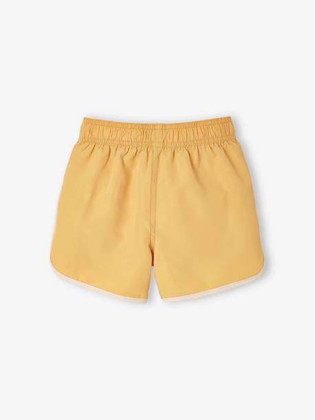 Short de bain bicolore imprimé surf garçon jaune ambre 2 - vertbaudet enfant 