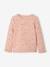 Sweat imprimé fille effet légèrement matelassé rose poudré imprimé 1 - vertbaudet enfant 