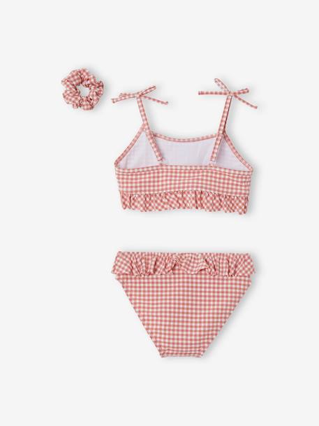 Maillot de bain 2 pièces imprimé vichy fille corail 4 - vertbaudet enfant 