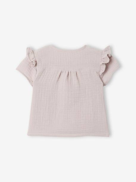 Brassière naissance en gaze de coton bébé écru+lilas 10 - vertbaudet enfant 